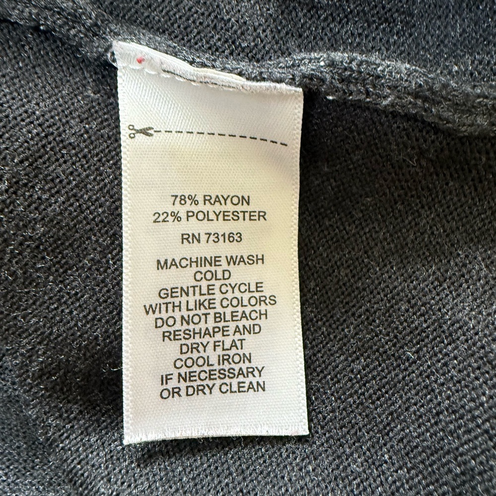 Cable & Gauge Charcoal Gray Asymmetric Neck Sweater - Pearl Detail - Size S/P - Picture 4 of 8